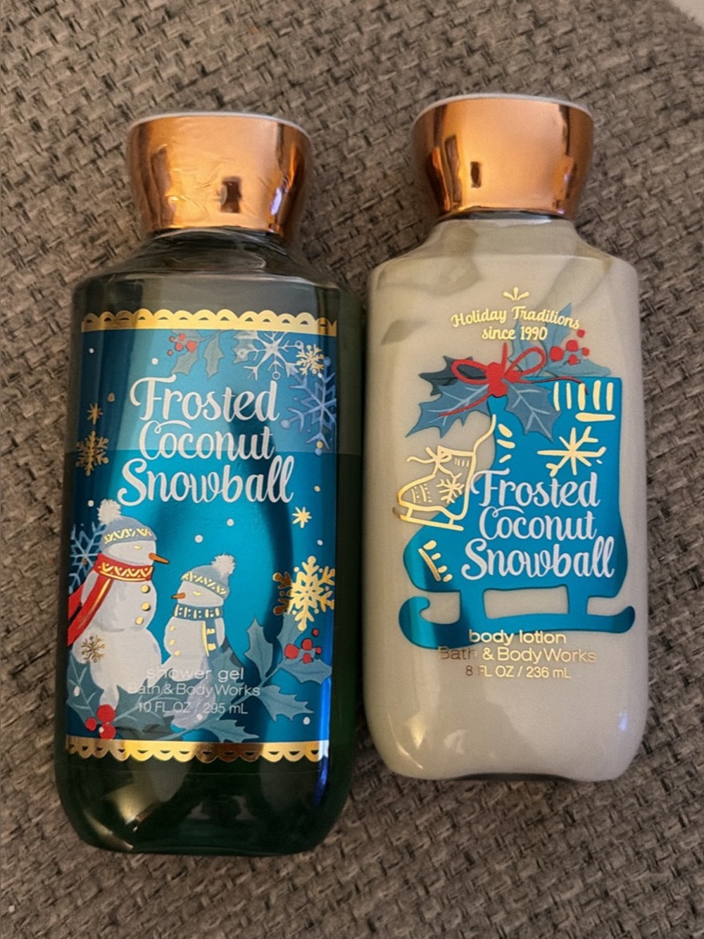 New BATH ANDl BODY WORKS Frosted Coconut Snowball 2 Pc Shower Gel & Body Lotion